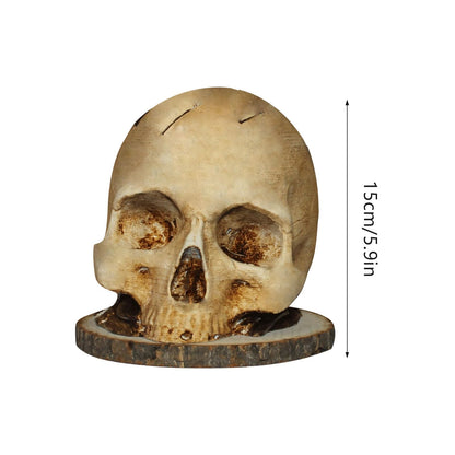 Skull Knife Holder for Kitchen: A Skeleton Knife Stand Doubling as Horror - Themed Kitchen Storage Head Rack. Ideal for Scary Party Decor, 15CM/5.9IN, Beige