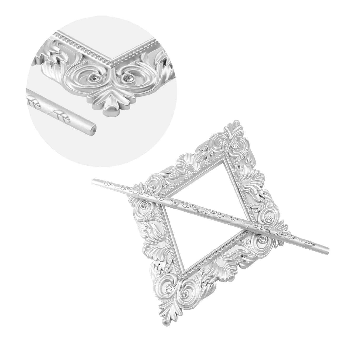 T Tulead 2PCS Rhombus Curtain Tie Backs Plastic Curtain Holdbacks Bling Diamond Window Curtain Tieback Decorative Drapery Holdbacks Silver