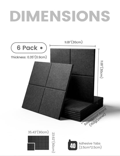Fluxynara Large Felt Bulletin Board 36" x 24"Cork Board Alternative-6 Pack with 40 Safe Removable Adhesive Tabs, Cork Boards for Walls Cork Board for Home Office Classroom Pin Board-Charcoal Gray
