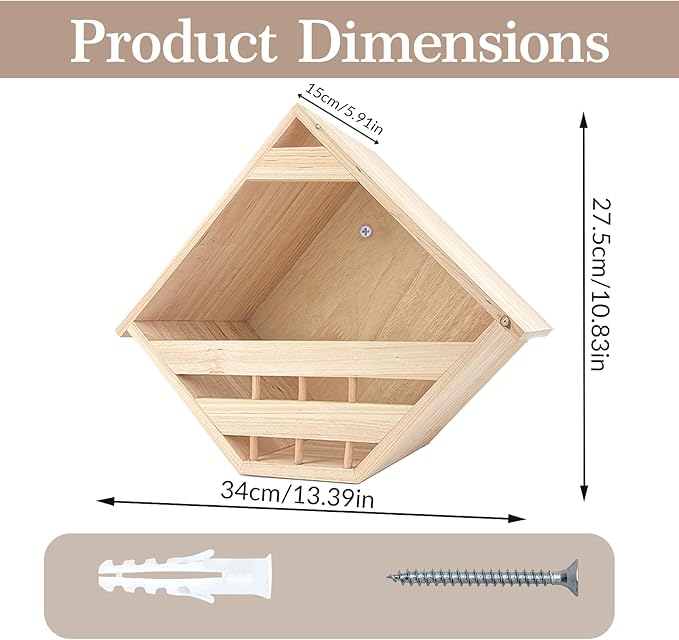 Mourning Dove Nesting Box Cedar Wooden Birdhouses Shelter Triangular Opening Pigeon Roosting Platform for Outdoors Garden Yard Decor