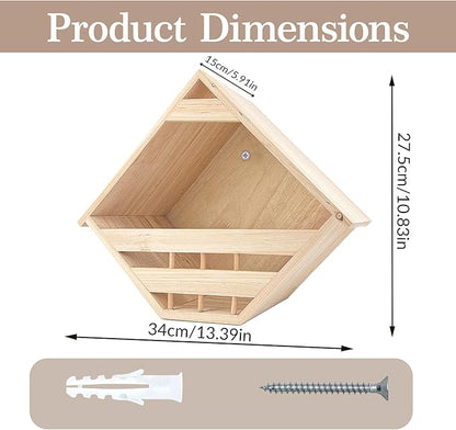 Mourning Dove Nesting Box Cedar Wooden Birdhouses Shelter Triangular Opening Pigeon Roosting Platform for Outdoors Garden Yard Decor