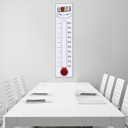 Fundraiser Thermometer Tracker, 46"x12" Self-Adhesive with Dry Erase Markers, Goal Thermometer Chart Tracker, Fundraising Chart Goal Tracker, Set of 3