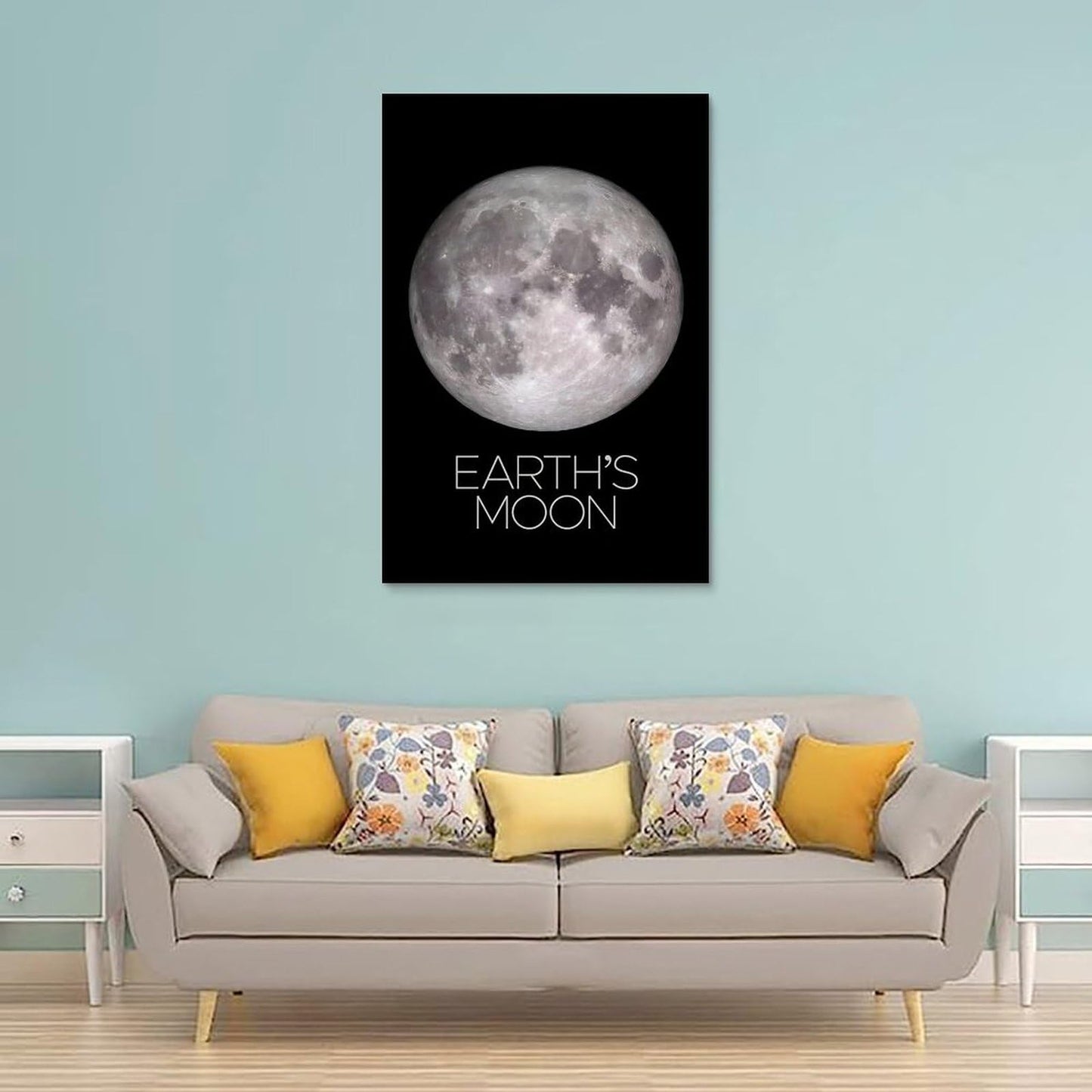 XIAOLOUTINYU Solar System Canvas Wall Art - Moon Planet Space Poster for Kids Room Bedroom Classroom, STEM Educational Astronomy Decor, Science Gift for Boys Girls Teens, 16x24 Inch Unframed
