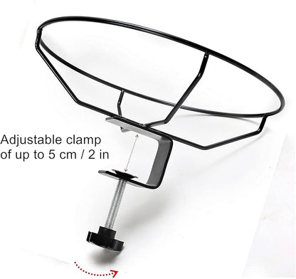 Hanizi Bird Bath Deck Mounted Bowl 12 Inches, Balcony Railing Birdbaths Unheated, Bird Bath Fence Clamp Detachable