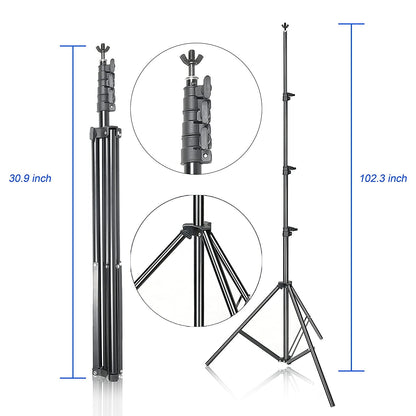 HYJ-INC 10ft x 8.5ft Adjustable Photography Backdrop Support System Photo Video Studio Muslin Background Stand Kit with Carry Bag