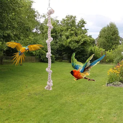 Bird Rope Toy with Knots Cotton Rope Cage Hanging Swing Parrot Bungee Toy for Chewing Climbing 15.74in in Length