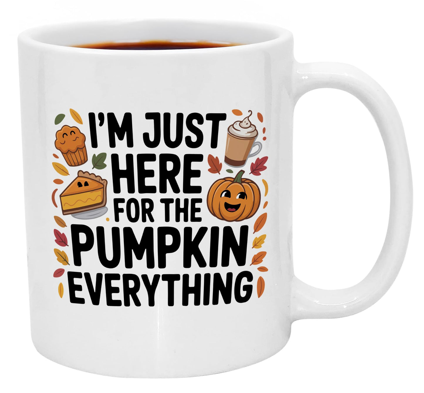 Casitika Fall Mugs. 11oz Pumpkin Spice Coffee Mug with Cute Autumn Design. Pumpkin Spice Gifts for Women. Cozy Cup for Fall Decor, Halloween or Thanksgiving.