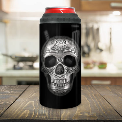 winorax Skull Tumbler 4-in-1 Can Cooler Skulls Coffee Travel Mug Cup 12oz Stainless Steel Insulated With Lid Inspirational Skull Gifts for Men Women Skulls Lover Birthday Halloween Birthday