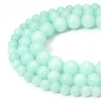 Siomia 45pcs 8mm Natural Amazonite Gemstone Beads Energy Healing Crystal Round Loose Stone Beads for Jewelry Making, DIY Bracelets Necklaces