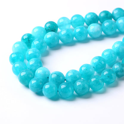 8MM 45PCS Natural Stone Amazonite Chalcedony Beads for Jewelry Making DIY Bracelet