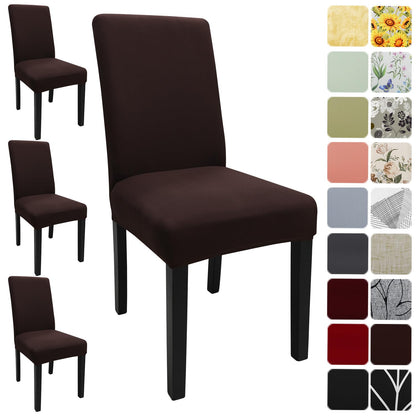 Keyroal Dining Room Chair Covers Set of 4, Stretch Solid Color Parsons Chair Slipcovers Spandex Removable Washable Kitchen Chair Protector Cover for Dining Room, Hotel, Ceremony(Coffee)