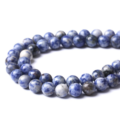 36PCS 10MM Natural Sodalite Beads Round Loose Stone Beads for Jewelry Making DIY Energy Stone Healing Power Bracelet 15"