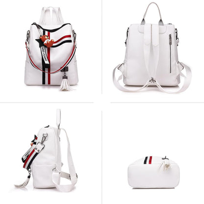 Taremoci Fashion PU Leather Backpack Purse for Women Travel Backpack Bag with Tassel Ladies Shoulder Handbags Casual Daypack