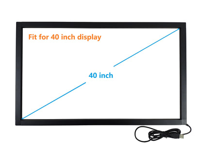 DeYoWo 40 Inch 10 Points Interactive Infrared IR Touch Screen Overlay Frame Free Driver, Design for Touch TV, Touch Monitor, Interactive White Board, Touch Kiosks and Digital Signage