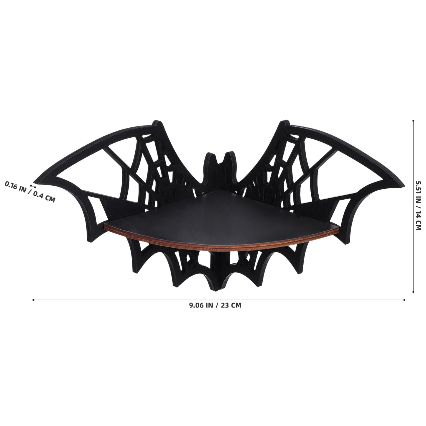 Zerodeko 2 PCS Crystal Shelf Display: Bat Shaped Corner Shelves Wooden Wall Corner Shelf Wall Floating Shelf Gothic Spooky Art Decoration for Home Bedroom Kitchen