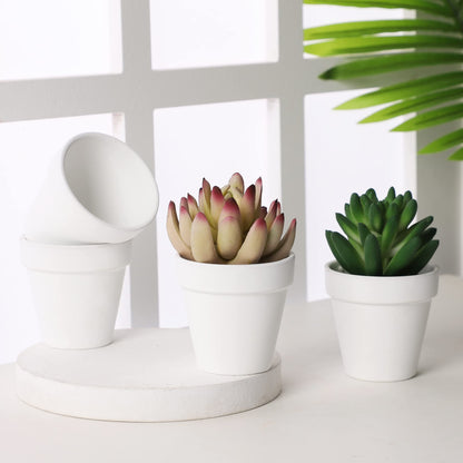 Yishang 2 inch White Small Terracotta Pots with Drainage Holes,Mini Clay Ceramic Pottery Planter,Cactus Flower Nursery Terra Cotta Pots,for Indoor/Outdoor Succulent Plants,Crafts-36 Pack