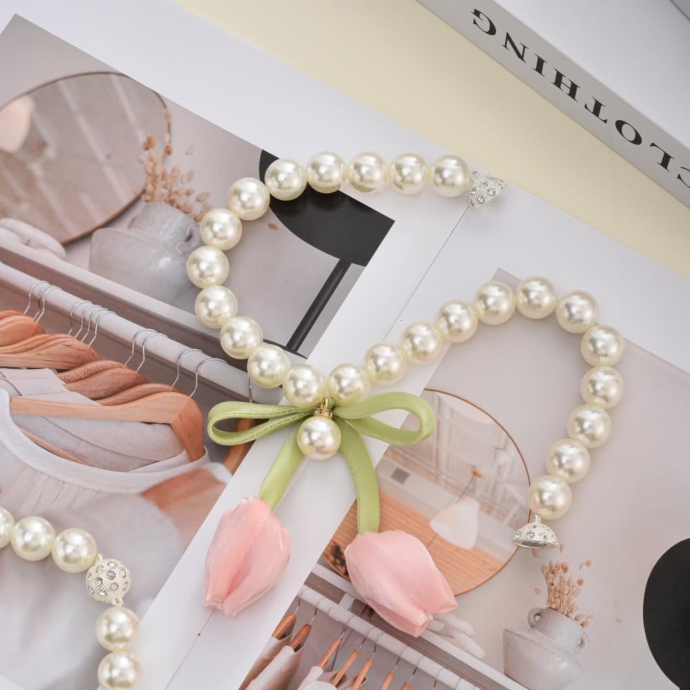 SUQ I OME 1 Pair of Handmade Tulip Flower Curtain Magnetic Tiebacks,Curtain Ties,Curtain Holdbacks for Home Office Decoration,Pink
