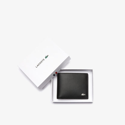 Lacoste Men's FG Small Billfold Wallet, Black, One Size