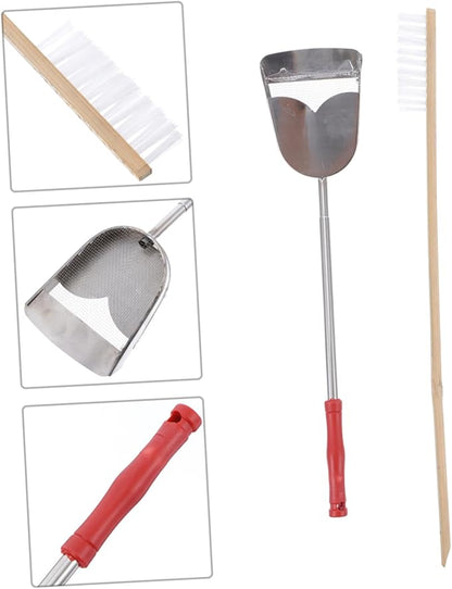 DOITOOL 4pcs Parrot Cage Cleaning Brush and Shovel Set Essential Pet Bird Cleaning Tools for Maintenance Create Healthy Environment for Your