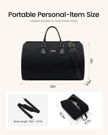 LOVEVOOK Garment Bags for Travel,3 in 1 Garment Duffle Bags for Travel with Shoe Pouch,Carry on Garment Bag for Women Men,Hanging Suitcase Suit Dress Business Travel Bag Weekender Bag