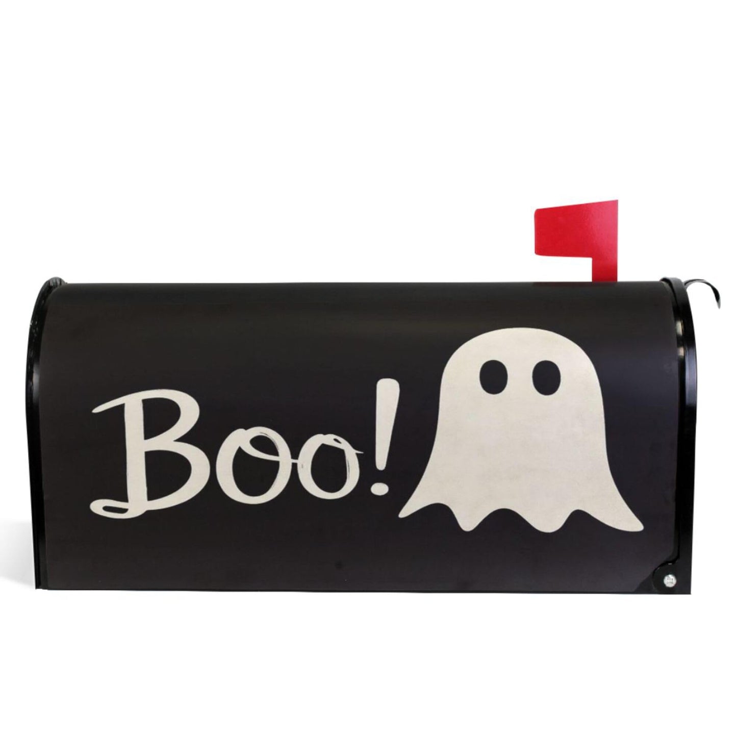 Wamika Halloween Ghost Boo Magnetic Mailbox Covers Spooky Skull Skeleton Black Mailbox Cover Standard Size Full Magnet Garden Yard Porch Mail Boxes Cover Holiday Decorations 21" L x 18" W
