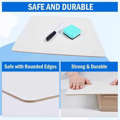 COYMOS 26 Pack Small Dry Erase Boards Classroom Pack 12 x 9 Inch Double Sided Mini White Boards Dry Erase LapBoards for Teacher Supplies with 26 Erasers and 26 Markers
