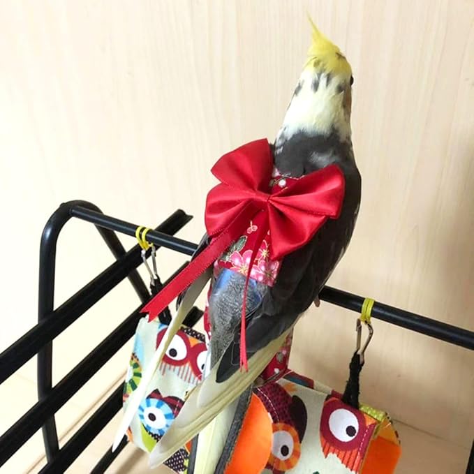 Bird Flight Suits Diapers, Parrot Flight Suits Diapers for Quaker Parakeets Cockatiels Flight Suits, Parrot Clothes (Almond A,2XL)