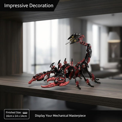 Scorpion 3D Metal Puzzles for Adults,454PCS Stainless Steel DIY Mechanical Metal Model Kits,No Glue Assembly with Movable Joints,Challenging Metal Building Kit Desk Decor Gift (Black-Red)