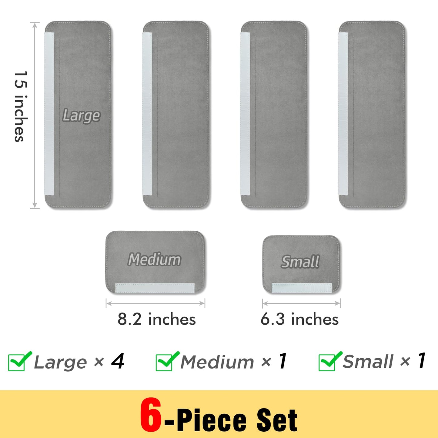 Refrigerator Door Handle Covers, Set of 6, Non-Slip Fridge Handle Covers, Washable Appliance Handle Covers, Keep Your Kitchen Clean, Freezer Microwave Oven Dishwasher Handle Protector(Gray)