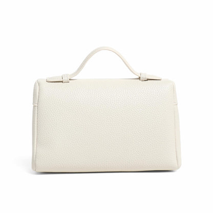 Crossbody Bag for Women Top-Handle Pouch Mini Bag Designer Shoulder Leather Handbag Trendy Purse (Beige)