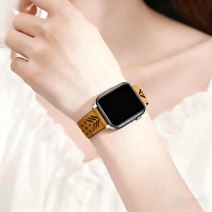 Hollow-out Genuine Leather Watch Band for Apple Watch, Dressy Strap for Women Lady Small Wrist, Compatible with Apple Watch Series 11 10 9 8 7 6 SE 3 2 1 Ultra 38mm 40mm 41mm 42mm 44mm 45mm 46mm 49mm