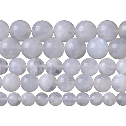 120PCS 6MM Natural Stone White Moonstone Gemstone Semi Precious Beads for Jewelry Making DIY Bracelet