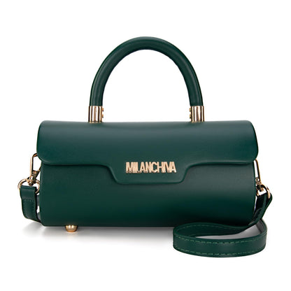 Milan Chiva Small Purses for Women Designer Mini Top Handle Purse Cute Handbags Barrel Shape Purse MC-400GN