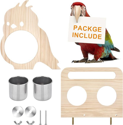 Natural Wood Bird Perch, Parrot Cage Accessories, Suitable for Parakeets, Cockatiels, Lovebirds, Tool-Free Adjustable Bird Cage Supplies & Bird Toys