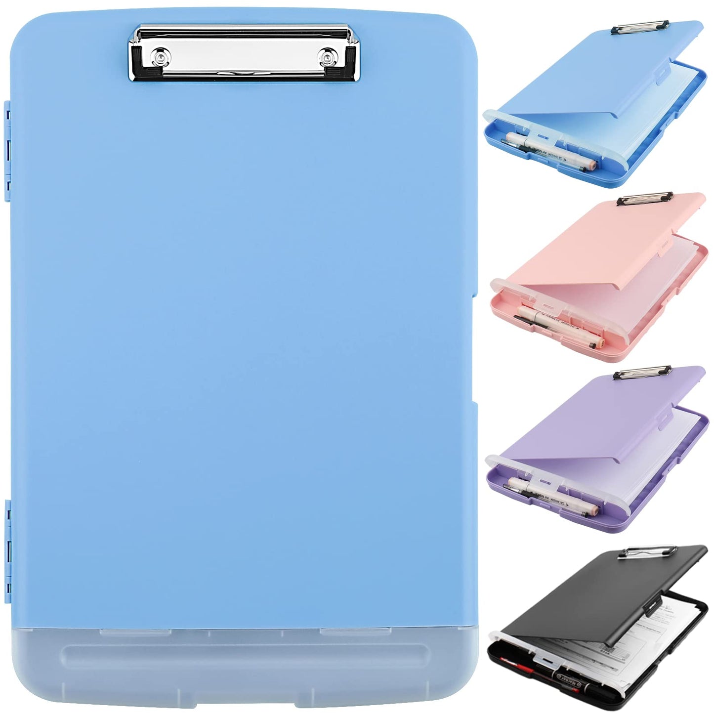 SFLHHDM Clipboard with Pen Holder, Legal Size Nursing Clipboard with Storage, Plastic Clip Board for Writing, Lightweight Cute Clipboards Storage with Low Profile Clip for Work, Office