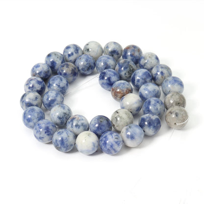 Siomia 60pcs 6mm Natural New Blue Sodalite Gemstone Beads Energy Healing Crystal Round Loose Stone Beads for Jewelry Making, DIY Bracelets Necklaces