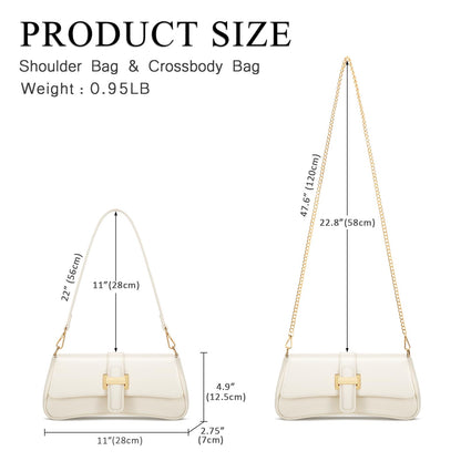 Shoulder Bag for Women, Small Handbag Hobo Purses, Retro Clutch Underarm Bag, Beige