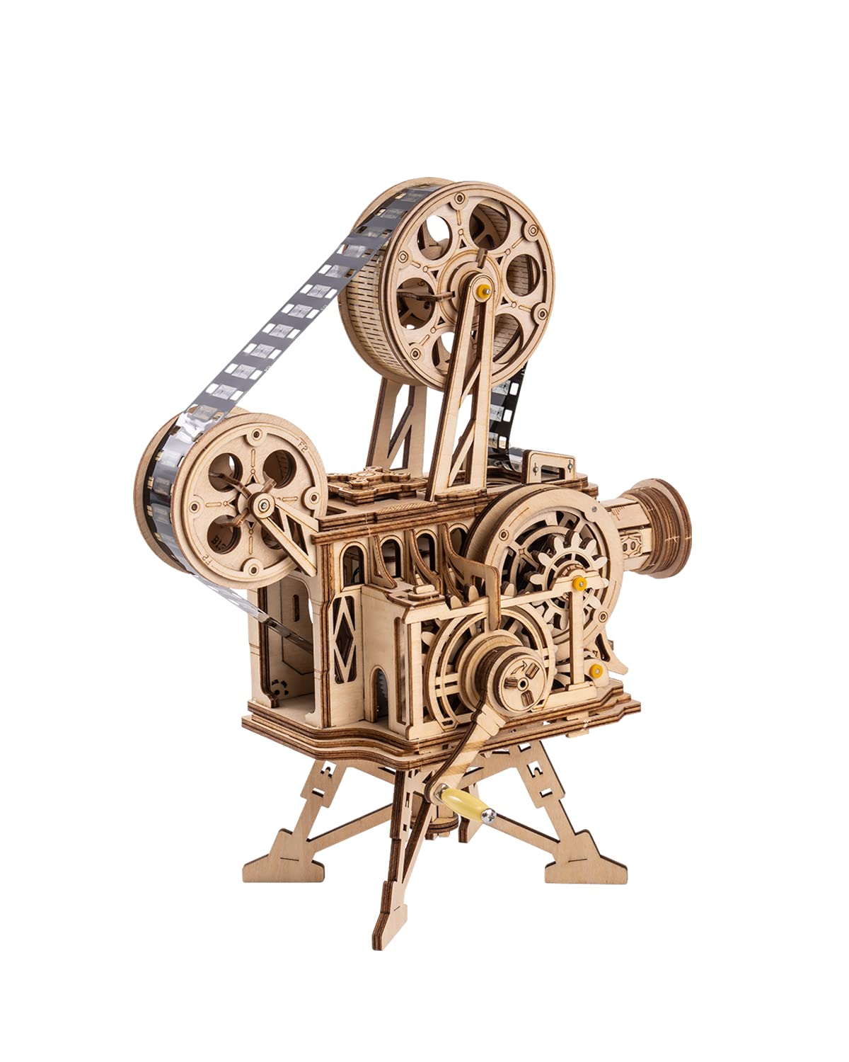 Rowood 3D Puzzle for Adults, DIY Wooden Model Kit for Adults to Build, Handheld Film Mechanical Gear Building Set, Birthday Vitascope Projector