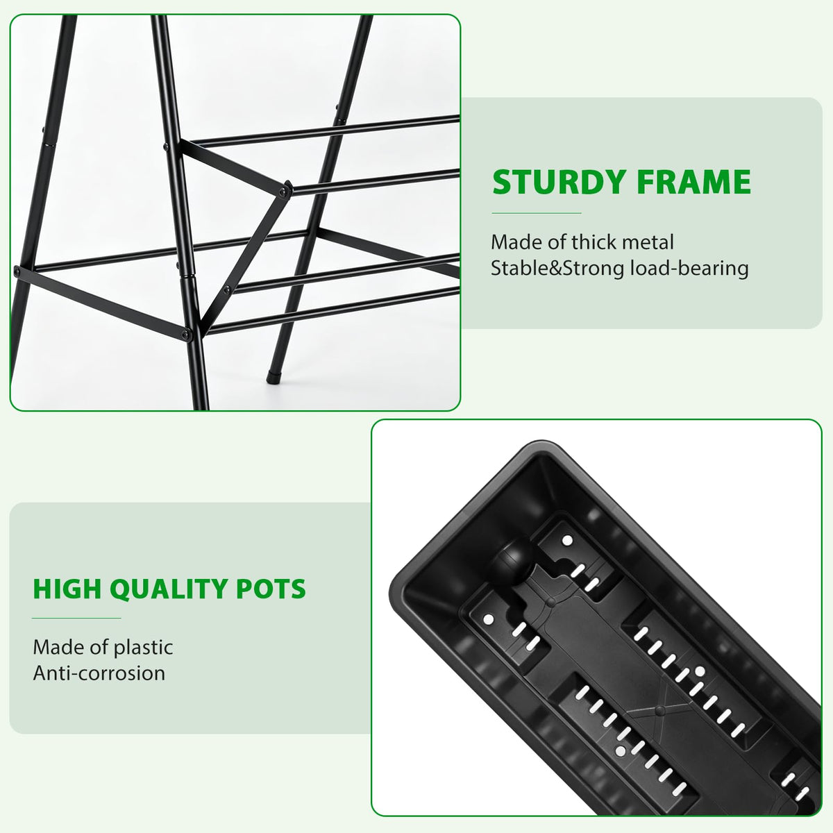 YAHKBTEN Raised Garden Bed Tiered Vertical Garden Planters Outdoor 7 Planter Boxes with Legs Indoor Elevated Herbs Flowers Vegetables Garden Box for Backyard Patio Balcony, Black