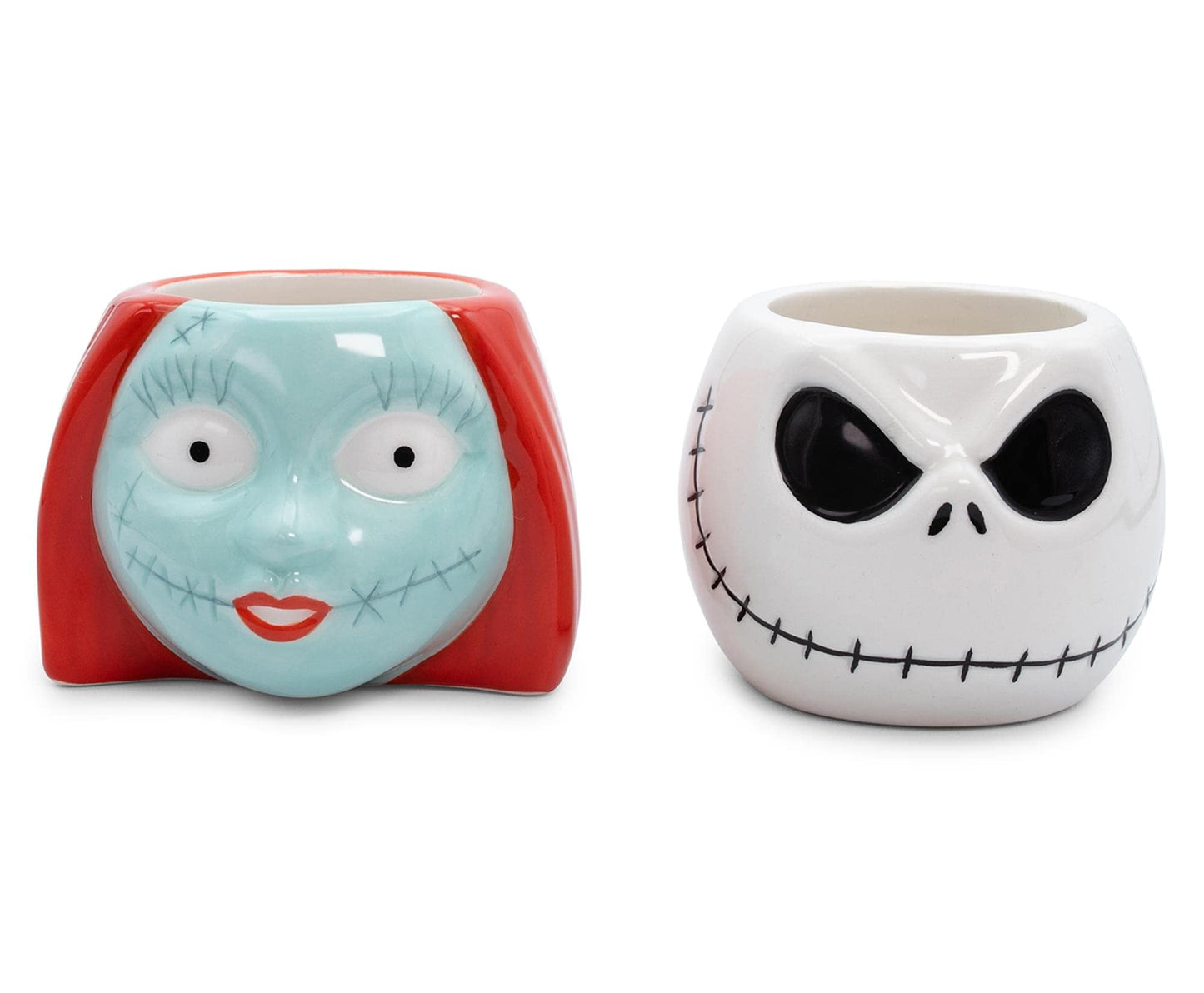 Nightmare Before Christmas Disney The Jack & Sally Sculpted Mini Mugs, Set of 2 | Coffee Mugs And Cups, Home & Kitchen Decor | Halloween Gifts And Collectibles | Each Holds 3 Ounces