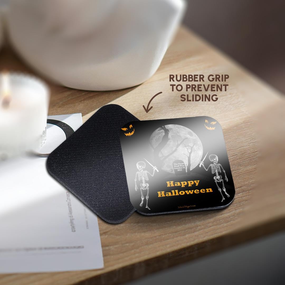 3dRose Happy Halloween Set of 4 Coasters - Soft