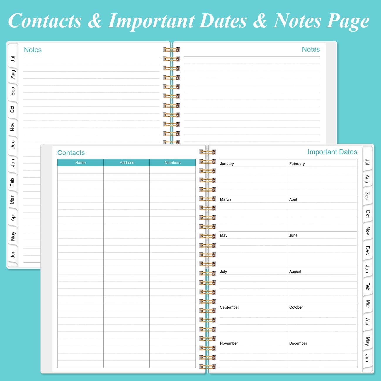 2025-2026 Appointment Book & Planner - Hourly Planner from July 2025 - June 2026, Weekly Appointment Book 2025-2026 with 30-Minute Interval, 6.4" x 8.5", Teal Floral