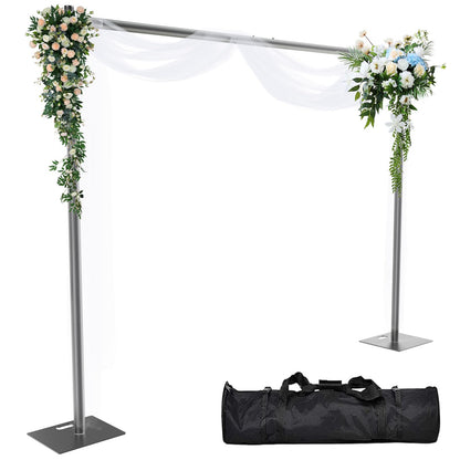 Kinchoix Pipe and Drape Backdrop Stand 8ftx10ft Adjustable Background Support System Heavy Duty Background Stand for Wedding Banquet Decorations Black