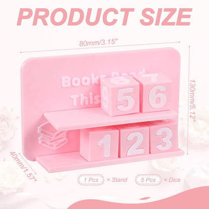 PATIKIL Books Read This Year Tracker, 3D Reading Challenge Counter Sign Library Bookshelf Decor Reading Challenge Number Up to 999 Books Gift for Reader Book Lovers Teachers, Pink