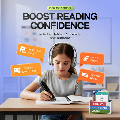 Scanmarker Max Reading Pen + Phonics Cards Bundle | Designed for Classroom Support with Phonics Assistance, Lock Function and Assistive Web App