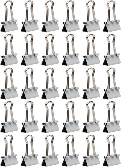 JAM PAPER Colorful Binder Clips - Extra Small - 3/5 Inch (15 mm) - White Binderclips - 30/Pack