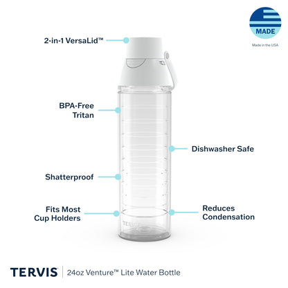 Tervis Venture Lite Ghostly Gathering Made in USA Double Walled Insulated Tumbler Travel Cup Keeps Drinks Cold & Hot, 24oz Water Bottle, Classic