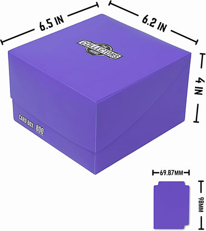 Trading Card Storage Box 800 - Black | Card Box 800+ holds standard 35pt cards | 4-in-1 Compartments| Strong Double Wall Design | 8 dividers | Sports & Baseball Card Deck Boxes - Black