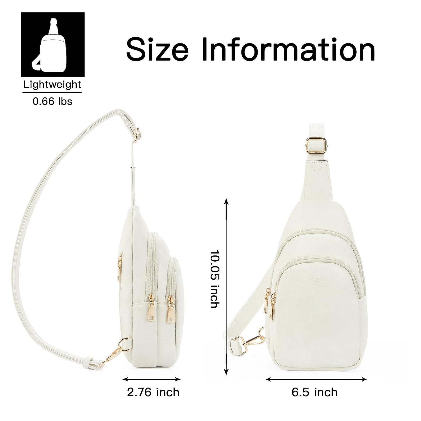 Telena Small Sling Bag for Women Leather Crossbody Fanny Packs Chest Bag for Women