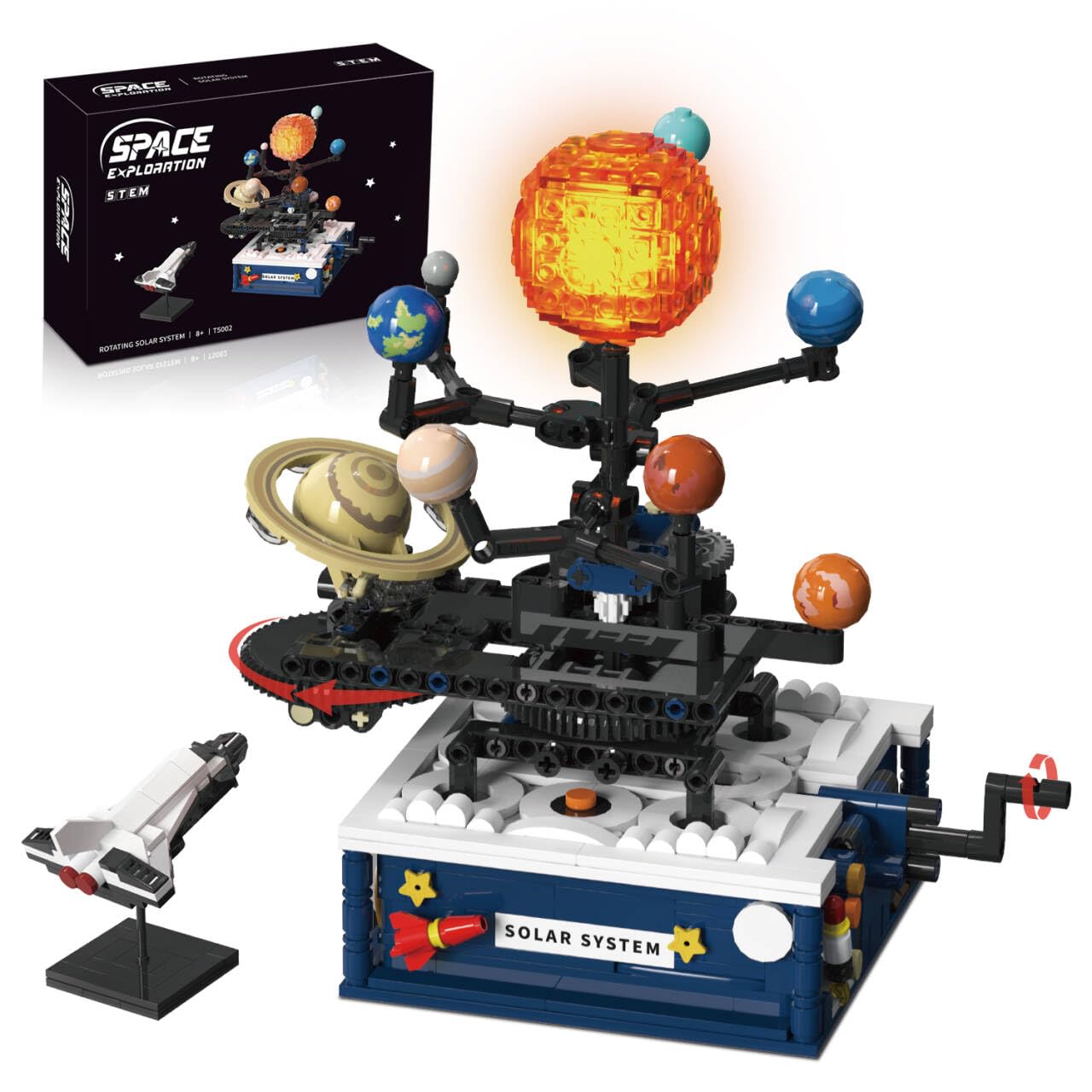 Solar System Building Sets，Compatible with Lego Space, Rotatable Planet Toys for Boys Age 8-12 with 9 Planets & Rocket Sets,Solar System for Kids,Gifts for Boys & Girls Age 8-14 Years Old，775 PCS